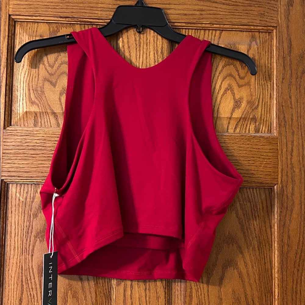 Red Sleeveless Crop Bra Top - Picture 4 of 5